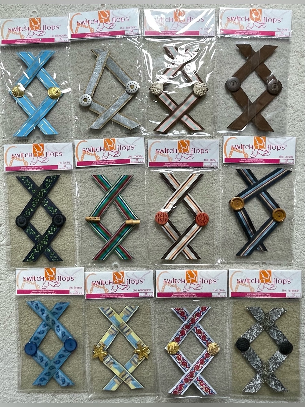 Lindsay Phillips Switch Flops 12 Piece Set Size Medium NWT